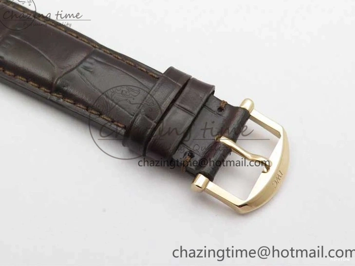 MIROTIME 0415 Stylish Portofino IW459402 RG MKS 1:1 Best Edition White Dial on Brown Leather Strap Miyota 7084